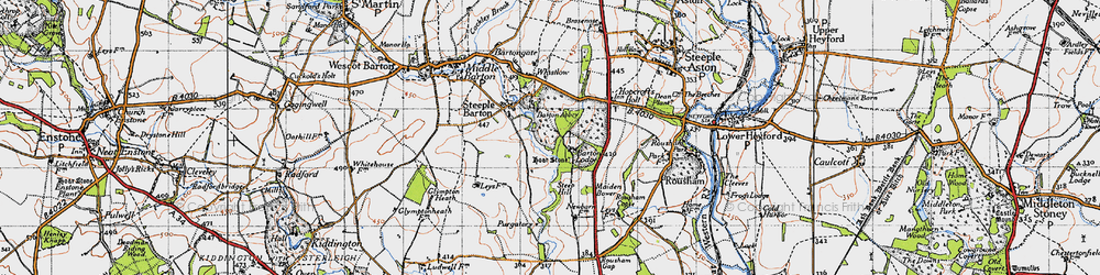 Old map of Barton Abbey in 1946