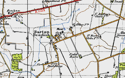 Old map of Barton Bendish in 1946