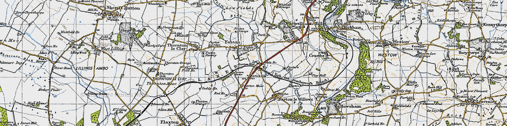 Old map of Barton Hill Ho in 1947