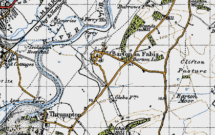 Old map of Barton in Fabis in 1946