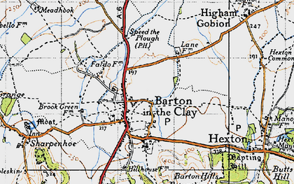 Old map of Barton-le-Clay in 1946