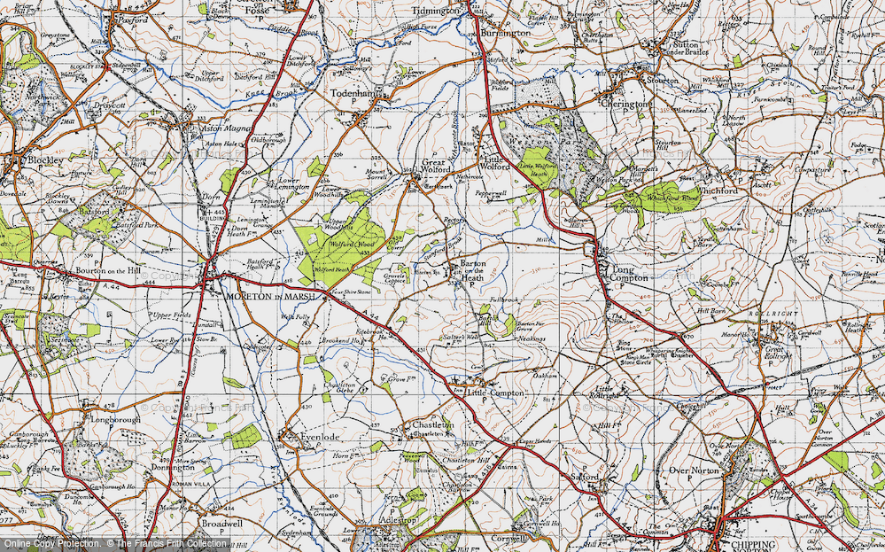 Old Map of Barton-on-the-Heath, 1946 in 1946