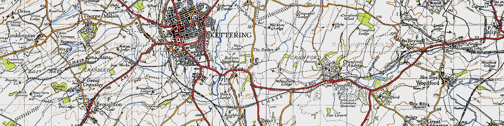 Old map of Barton Seagrave in 1946