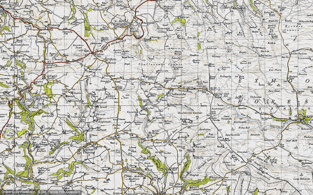 Old Map of Historic Map covering Buscombe in 1946