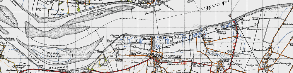 Old map of Barton Cliff in 1947