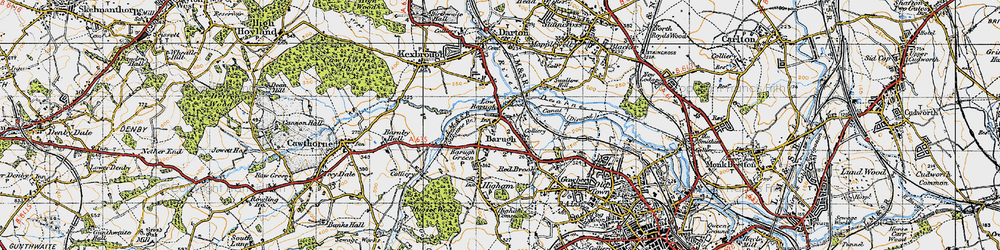 Old map of Barugh in 1947