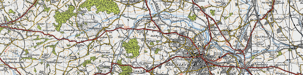 Old map of Barugh Green in 1947