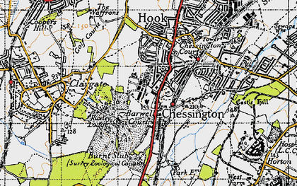 Old map of Barwell in 1945