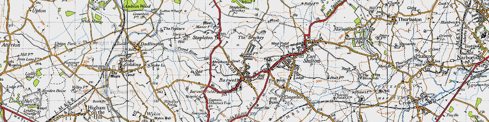 Old map of Brockey, The in 1946