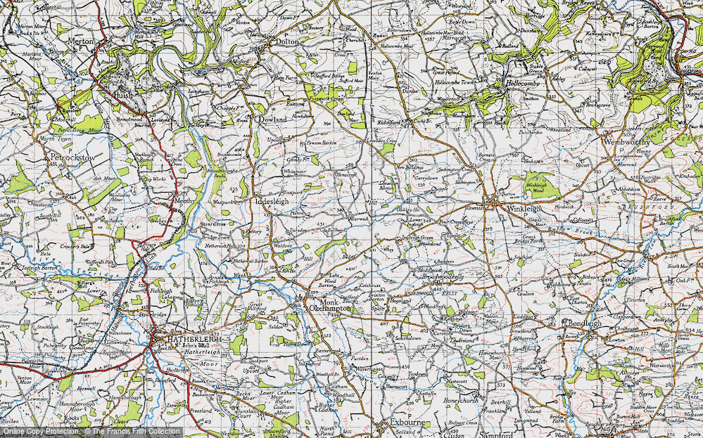 Old Map of Historic Map covering Bryony Hill in 1946
