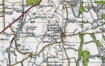 Old map of Barwick in Elmet in 1947