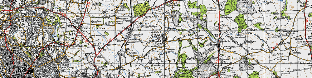 Old map of Barwick in Elmet in 1947