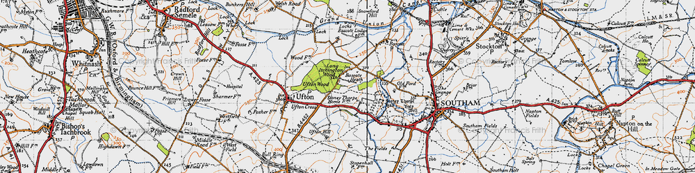 Old map of Bascote Heath in 1946