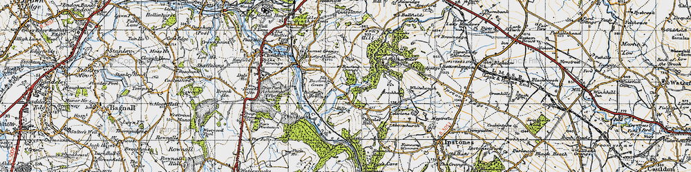 Old map of Whitehough in 1946