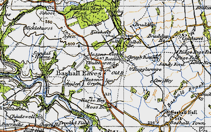 Old map of Bashall Eaves in 1947