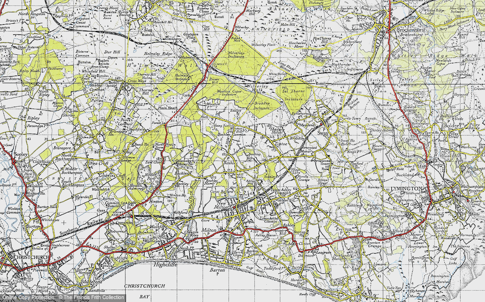 Old Map of Bashley, 1940 in 1940