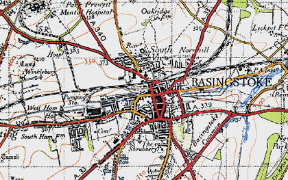 Old map of Basingstoke in 1945