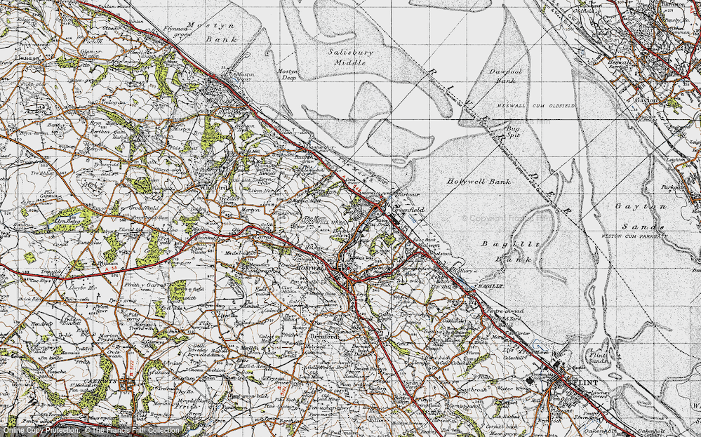 Old Map of Basingwerk Abbey, 1947 in 1947