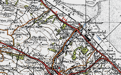 Old map of Basingwerk Abbey in 1947