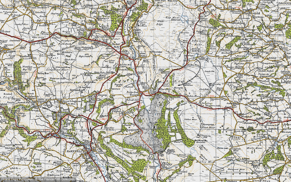 Old Map of Baslow, 1947 in 1947