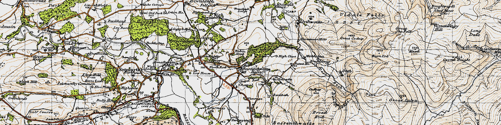 Old map of Bassenthwaite in 1947