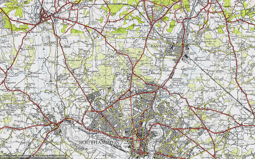 Old Map of Bassett, 1945 in 1945