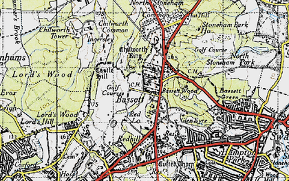 Old map of Bassett in 1945