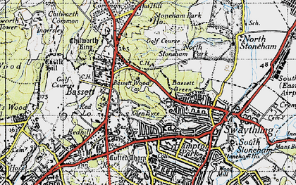 Old map of Bassett Green in 1945