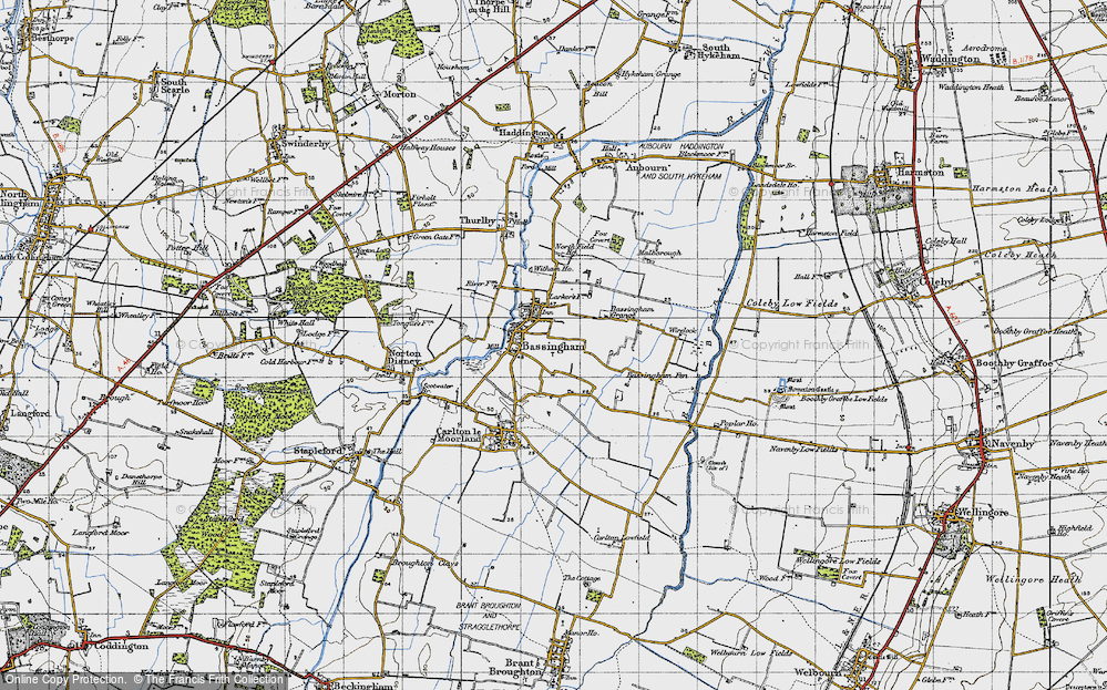 Old Map of Bassingham, 1947 in 1947
