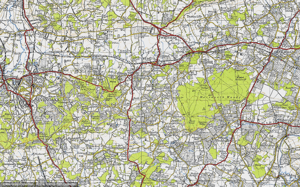 Old Map of Basted, 1946 in 1946