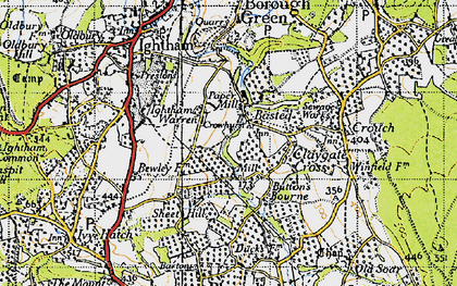 Old map of Basted in 1946
