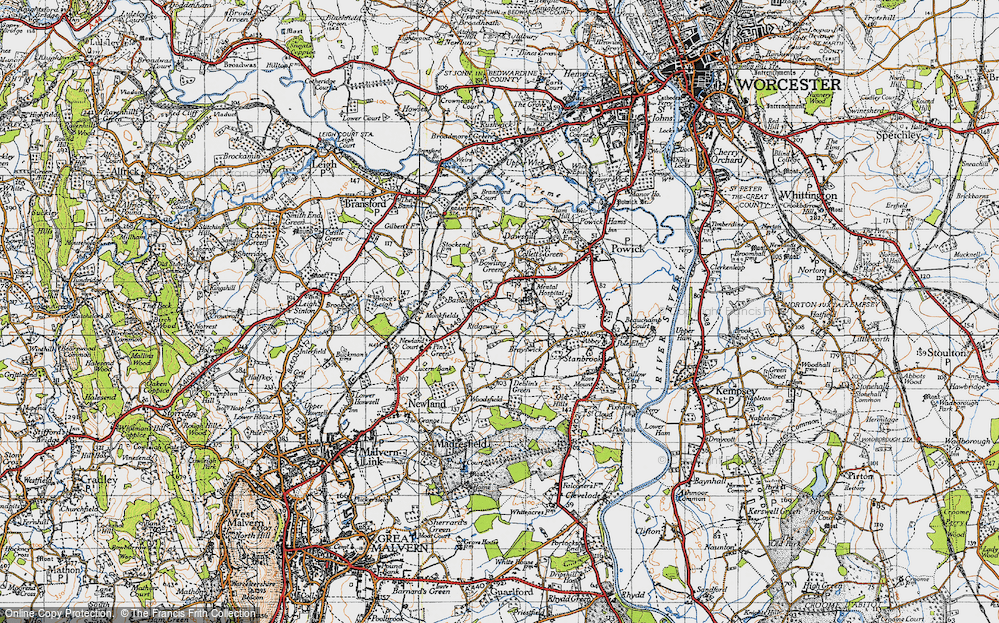 Old Map of Bastonford, 1947 in 1947