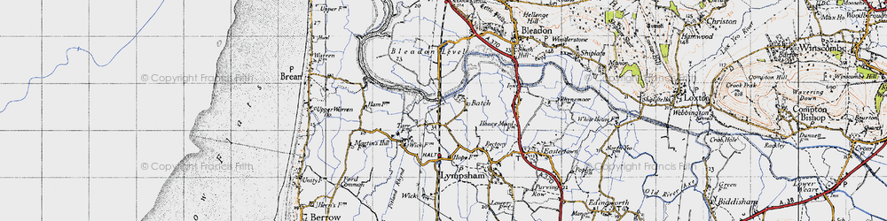 Old map of Batch in 1946