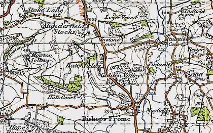 Old map of Batchfields in 1947