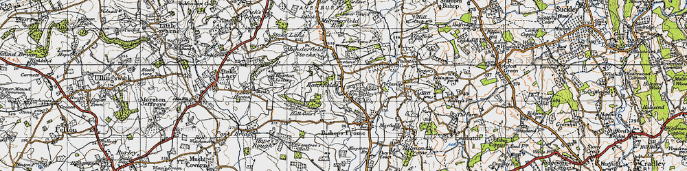 Old map of Batchfields in 1947