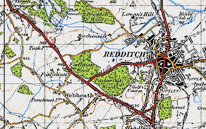 Old map of Batchley in 1947