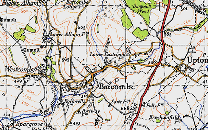 Old map of Batcombe in 1946