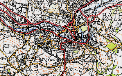 Old map of Bath in 1946