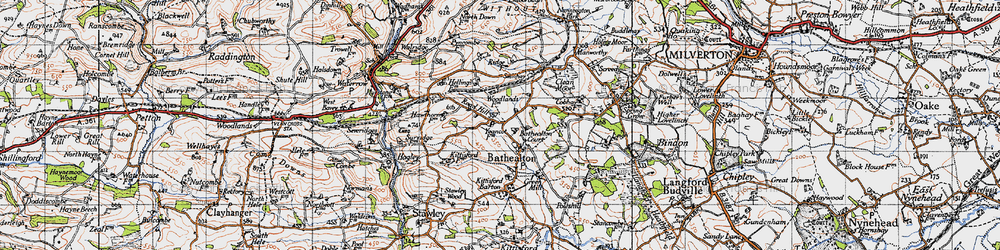 Old map of Bathealton in 1946