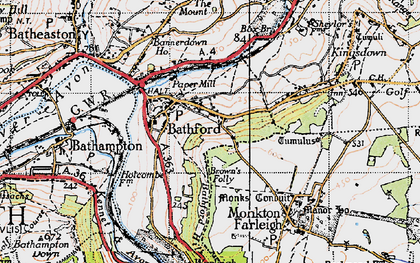 Old map of Bathford in 1946