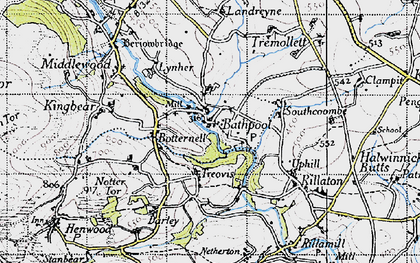 Old map of Uphill in 1946