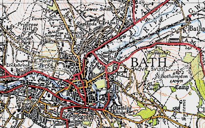 Old map of Bathwick in 1946