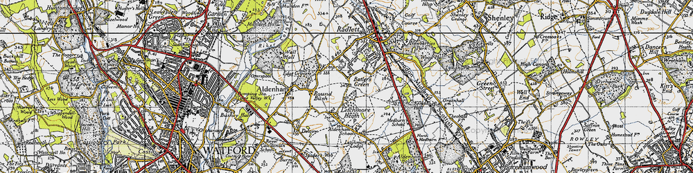 Old map of Batlers Green in 1946