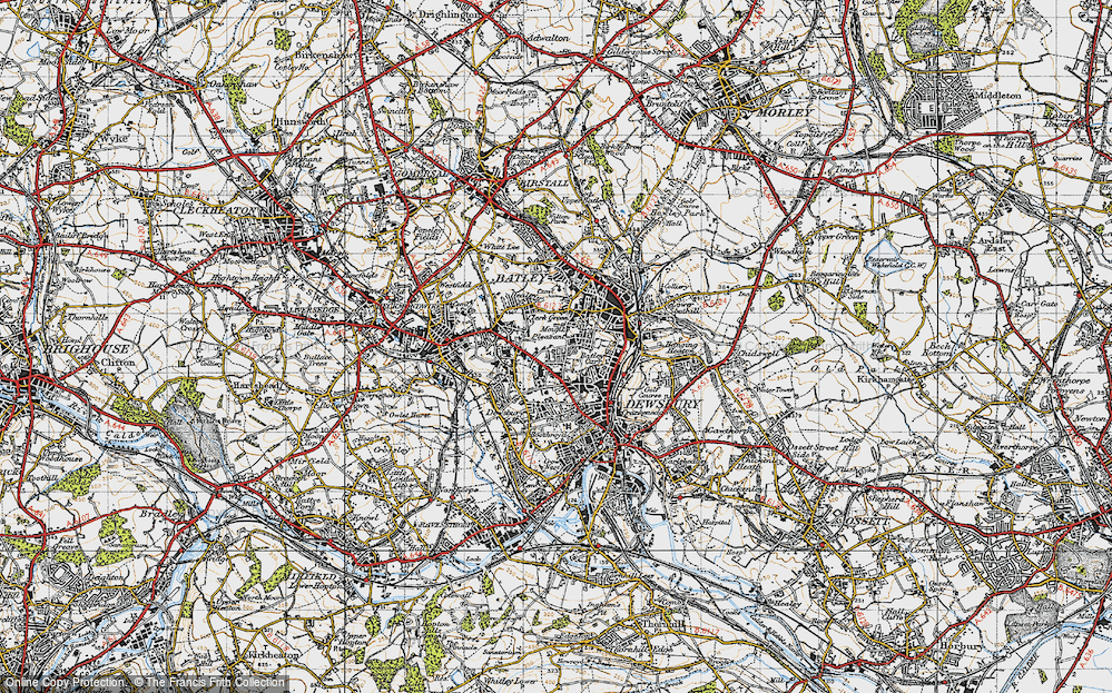 Old Map of Batley Carr, 1947 in 1947