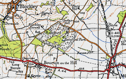 Old map of Batsford Park in 1946
