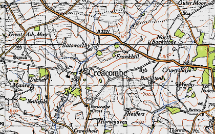 Old map of Batsworthy in 1946