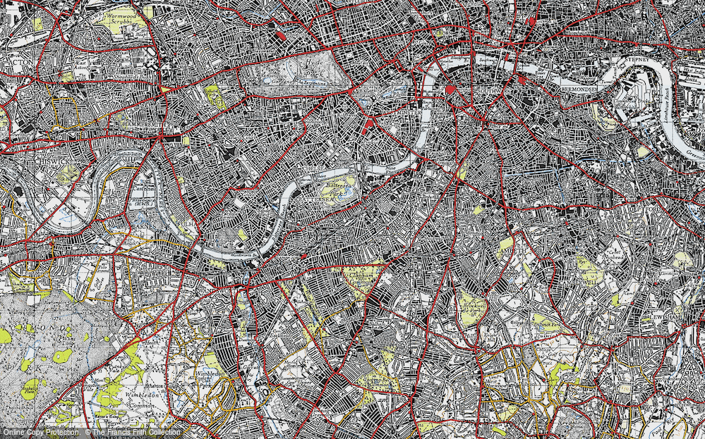 Old Map of Battersea, 1945 in 1945