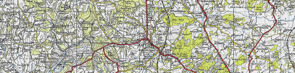 Old map of Battle in 1940