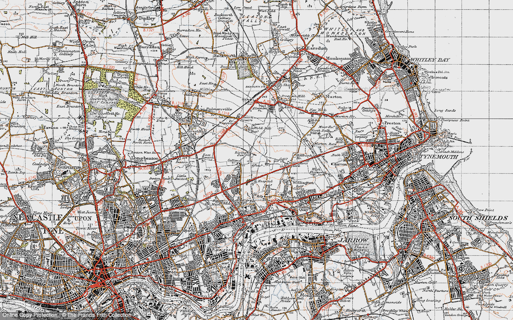 Old Map of Battle Hill, 1947 in 1947