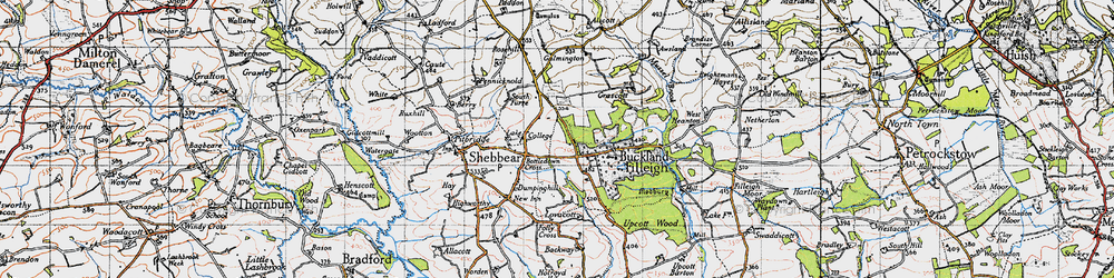 Old map of Battledown Cross in 1946